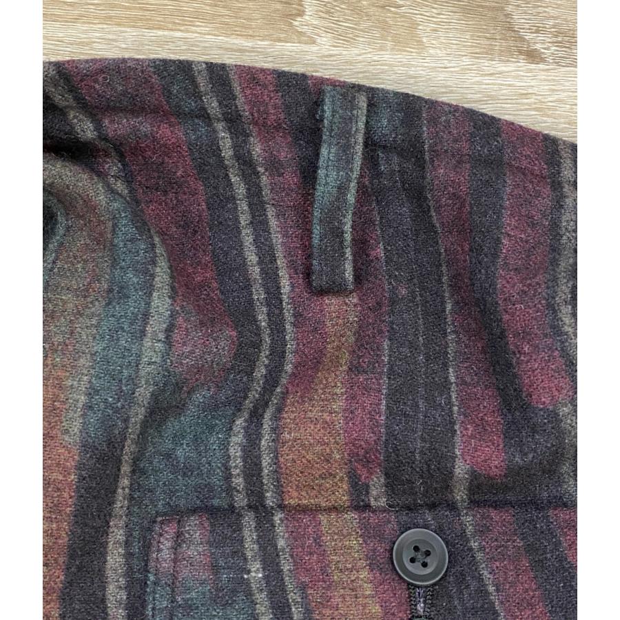 ヨウジヤマモトプールオム 総柄フラノ内股ドレープパンツ 23AW メンズ SIZE 1 YOHJI YAMAMOTO POUR HOMME 中古