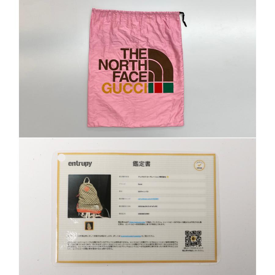 グッチノースフェイス 650288 レザー GGキャンバス バックパック GUCCI×THE NORTH FACE】グッチ×ノースフェイス『GGキャンバス
