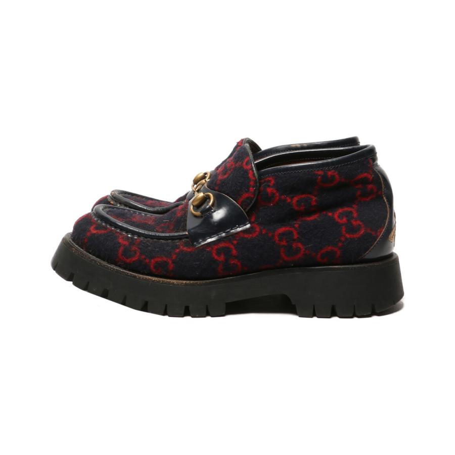 グッチ ホースビットローファー GG柄 メンズ SIZE 8 GUCCI 中古