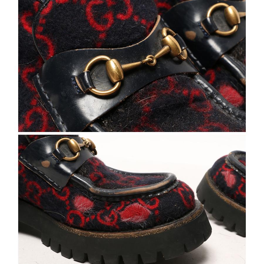 グッチ ホースビットローファー GG柄 メンズ SIZE 8 GUCCI 中古