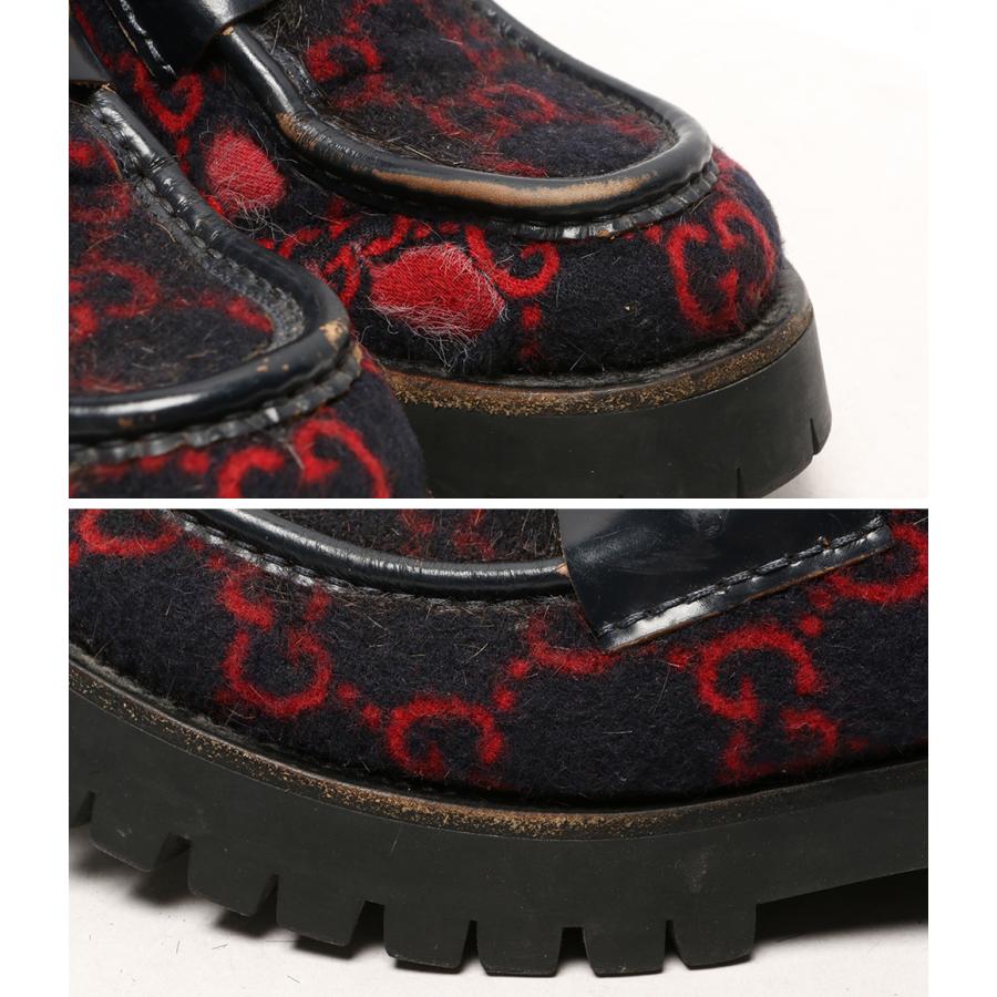 グッチ ホースビットローファー GG柄 メンズ SIZE 8 GUCCI 中古