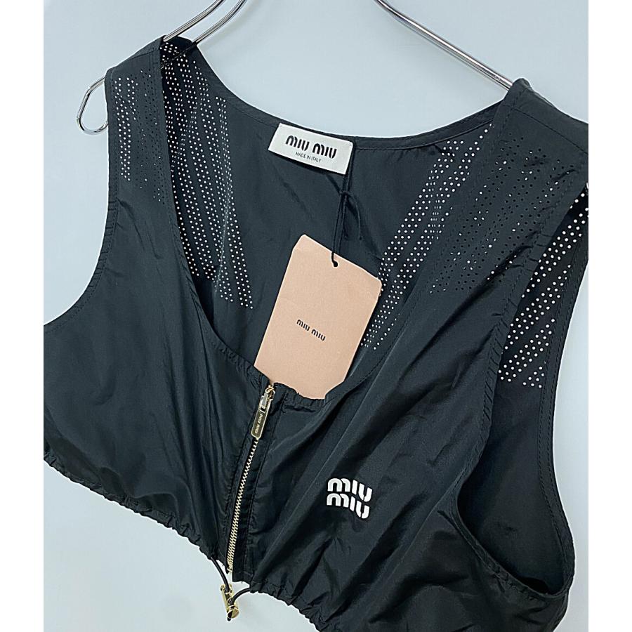 美品 ミュウ ベスト Technical silk top Black レディース SIZE 42 MIU