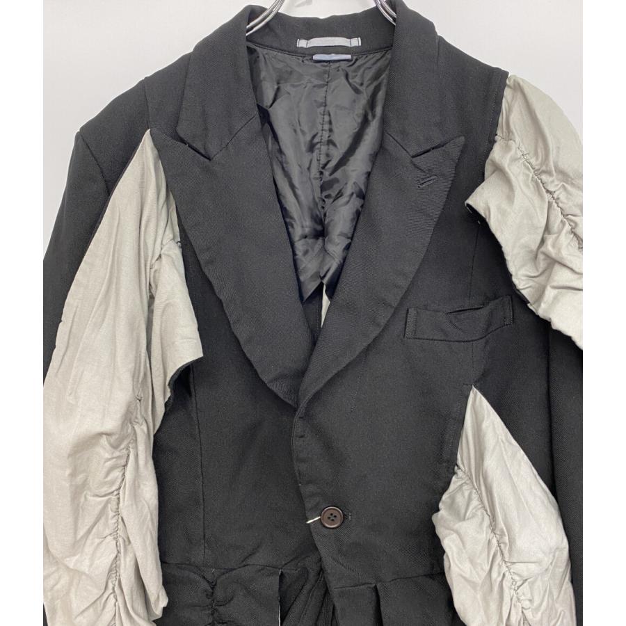 新品25SSコムデギャルソンオムプリュス ポリエステル製品染加工ジャケット黒S COMME des GARCONS HOMME PLUS コムデギャルソンオムプリュス 製品染め