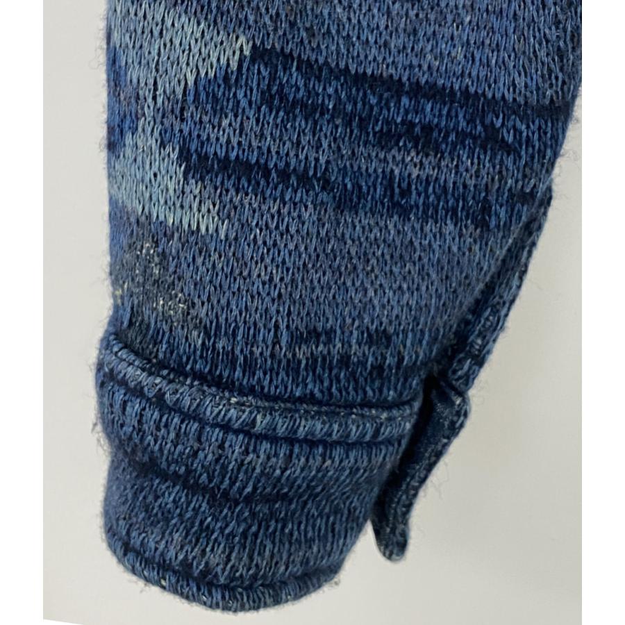 RRL ダブルRL カーディガン XS ブルー系 編み込み模様 ダブルアールエル ニットカーディガン INDIGO WORKSHIRT SWEATER