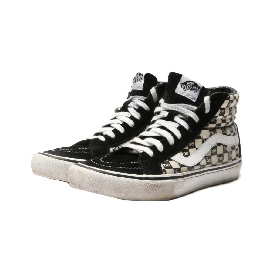 シュプリーム ヴァンズ スニーカー sk8-hi チェッカーフラッグ メンズ