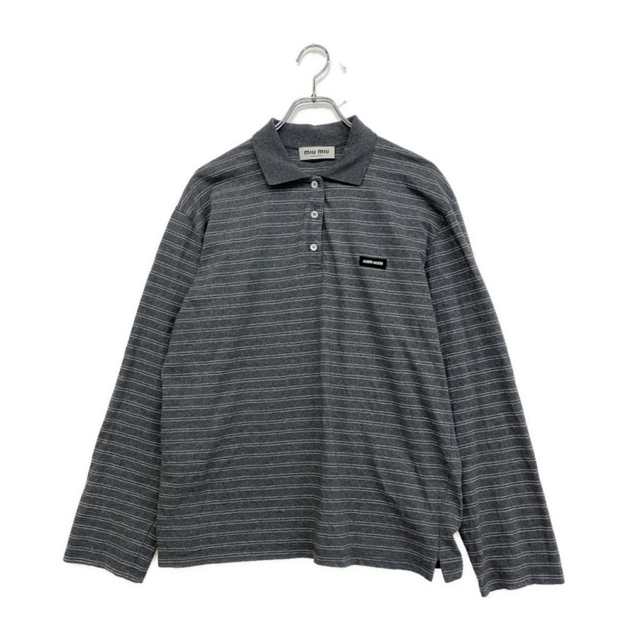 ミュウ 長袖ポロシャツ ボーダー BOX LOGO POLO 24SS メンズ SIZE M