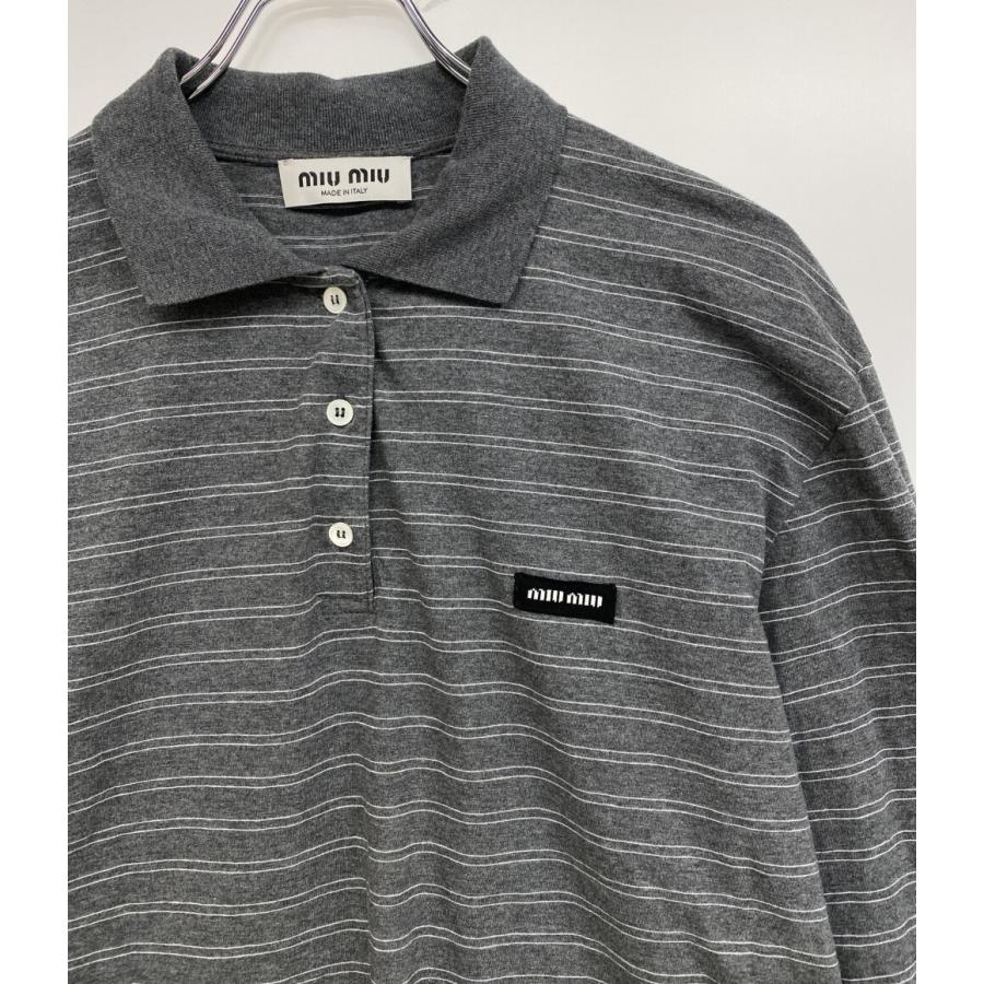 ミュウ 長袖ポロシャツ ボーダー BOX LOGO POLO 24SS メンズ SIZE M