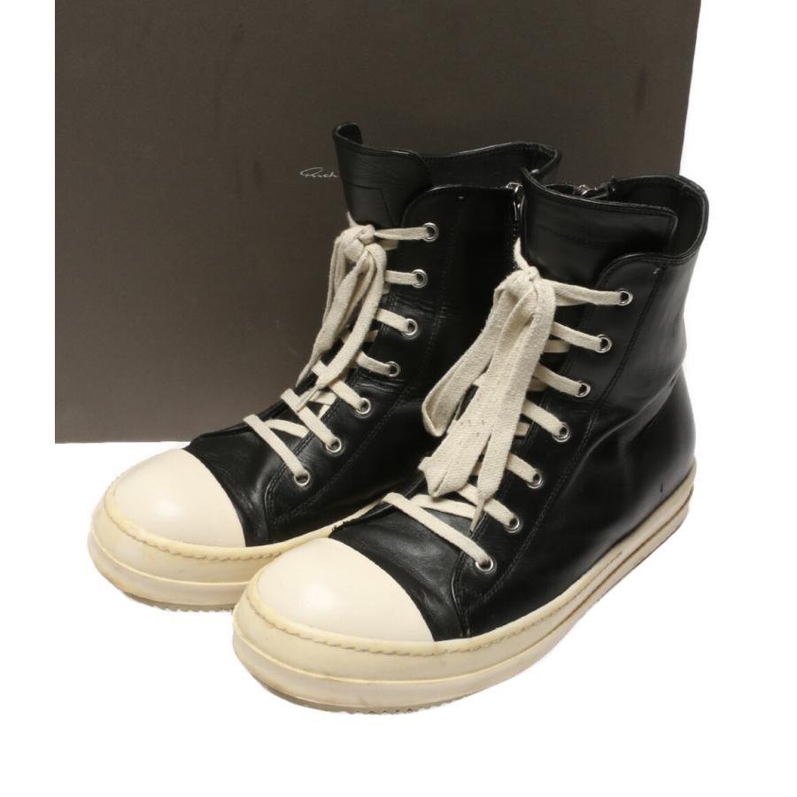 リックオウエンス RAMONES ラモーンズレザーハイカットスニーカー