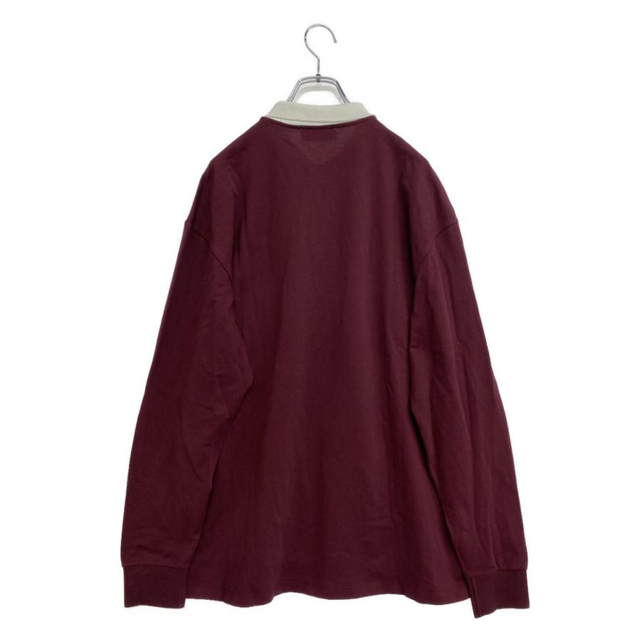 美品 ミュウ ロゴ刺繍長袖ポロシャツ ボルドー 24 レディース SIZE M