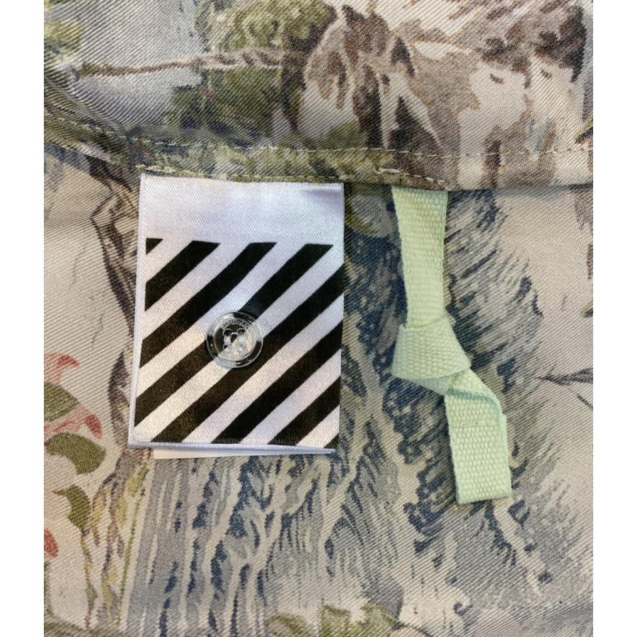 美品 オフホワイト アロハシャツ TROPICAL PRINT SHIRT シルク 18SS