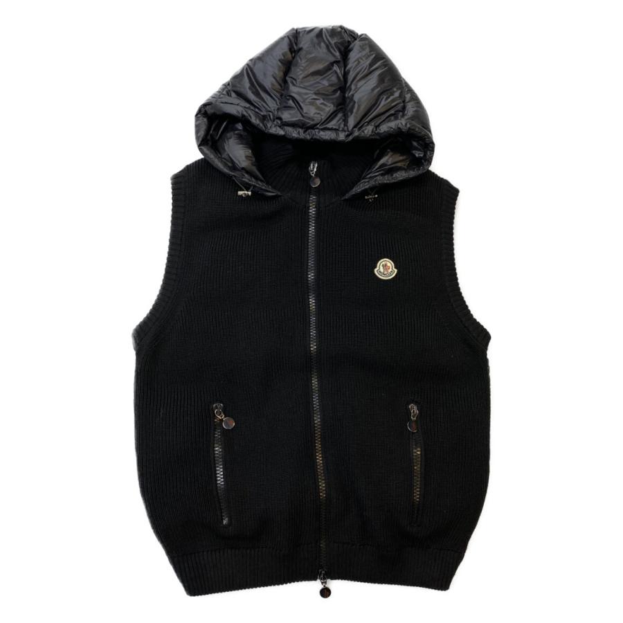 モンクレール ニットダウンベスト Size フード付 Maglione ダウンベスト Moncler Tricot Gilet ブラック 17ss メンズ