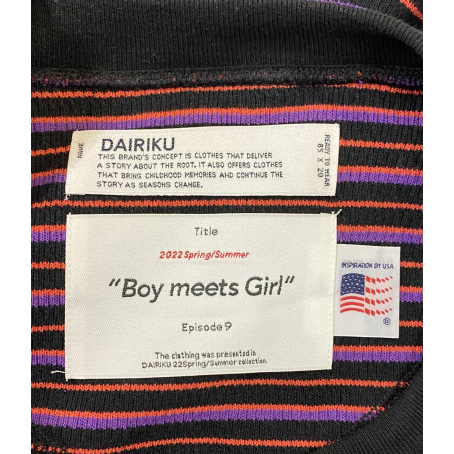 ダイリク 長袖Tシャツ couple border embroidery tee 22ss 22SSC-10