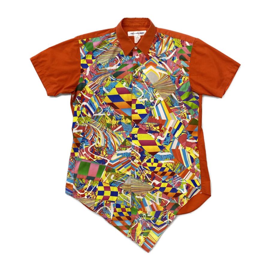 comme des garcons shirt2018秋冬パッチワークXS COMME des GARCONS SHIRT 半袖 パッチワーク