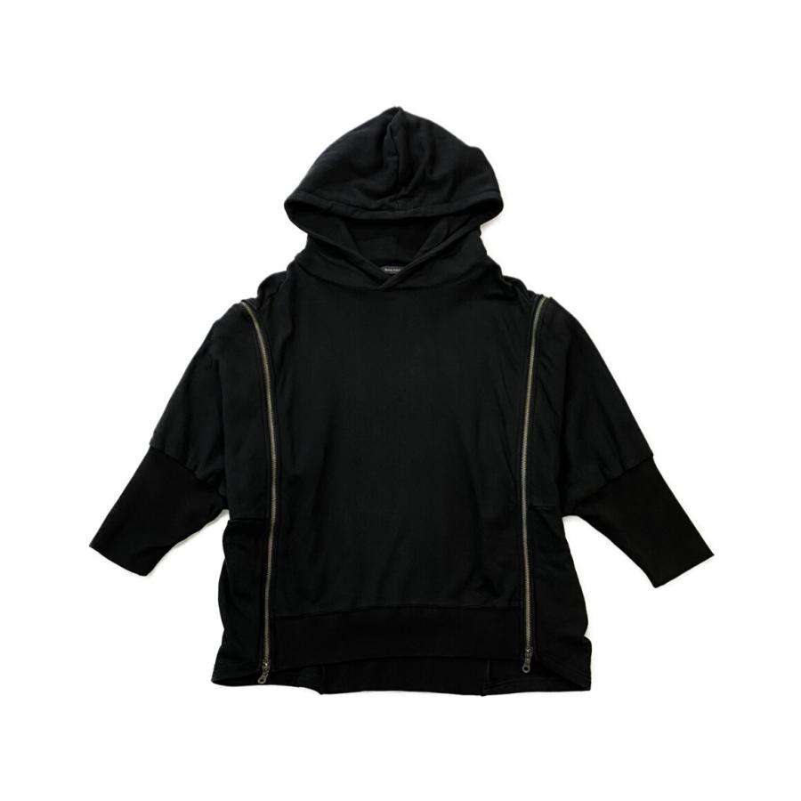 NAKAGAMI パーカー 美品 NAKAGAMI 異素材パーカー ドッキング パーカー