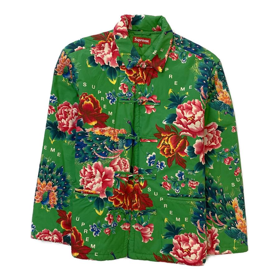 シュプリーム 中綿入りコート 花柄 PEACOCK JACKET Bright Green