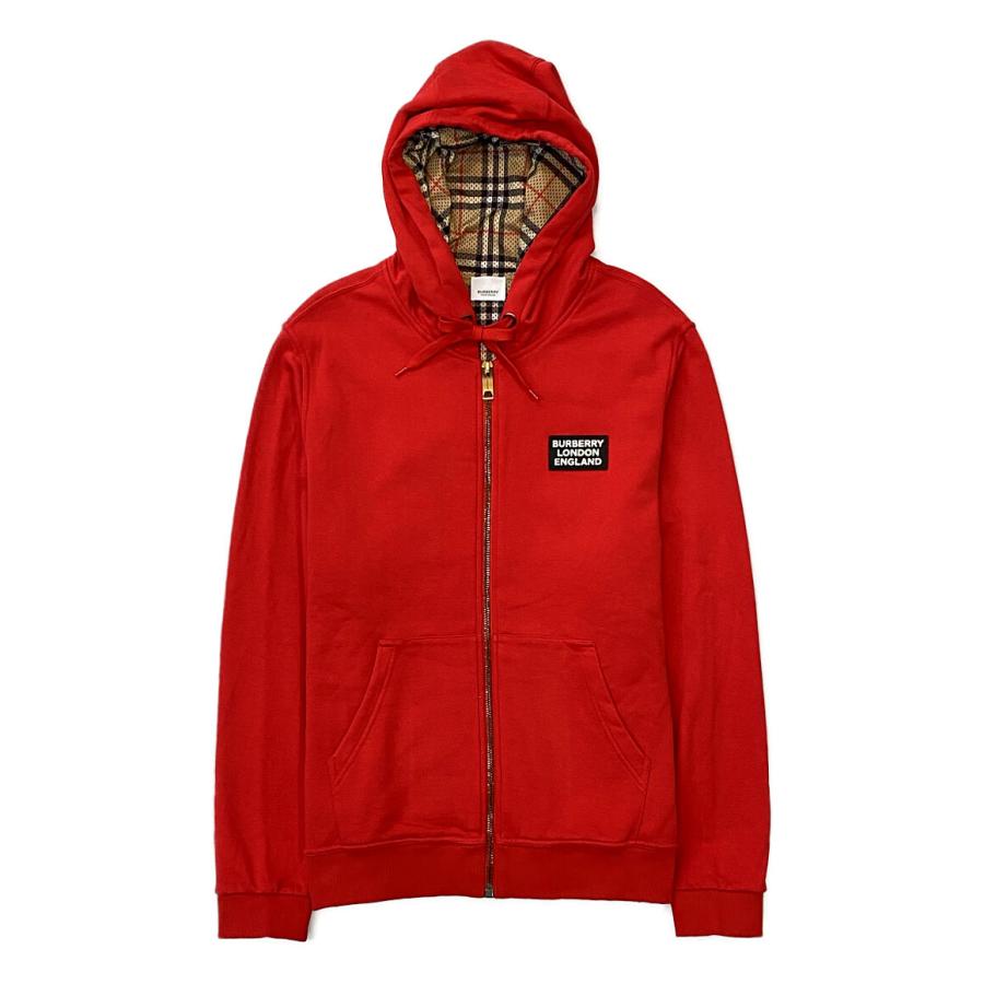 バーバリーパーカー 美品 バーバリー パーカー 8026222 Hoodie Red メンズ SIZE L BURBERRY