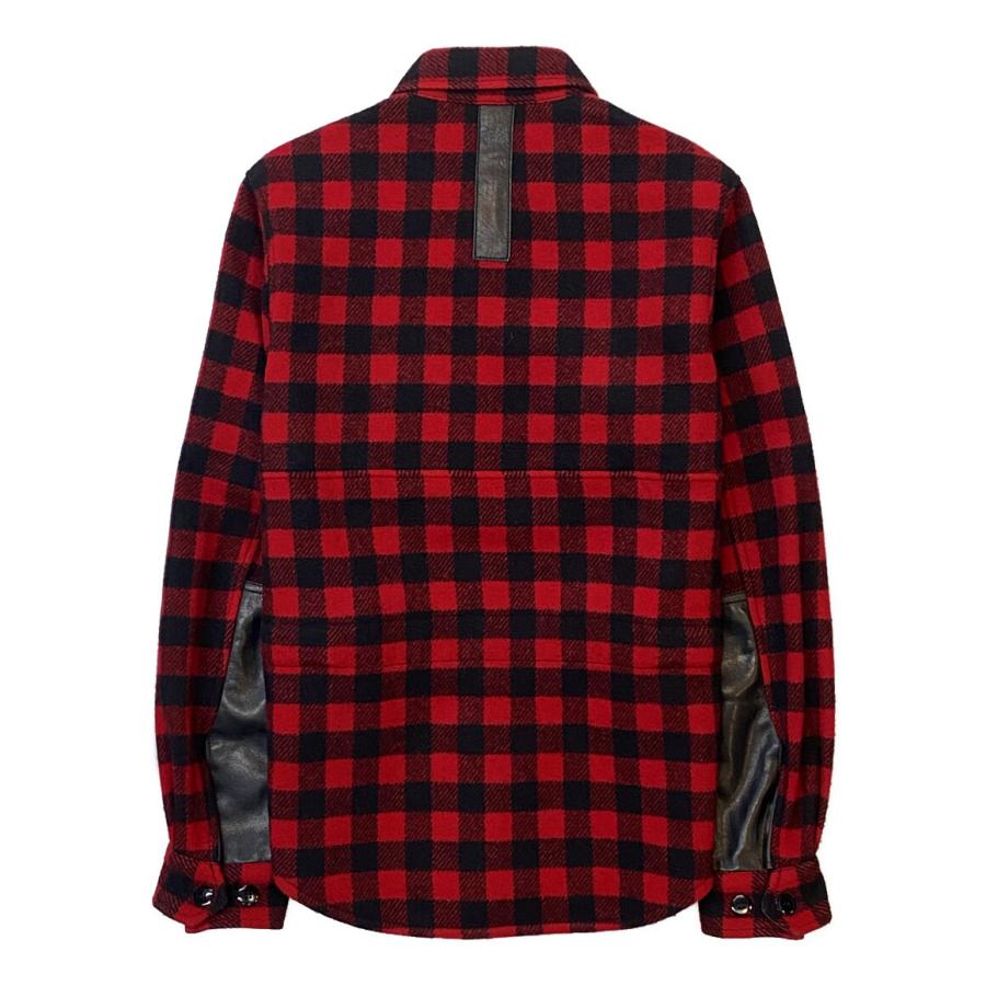 アイコムデギャルソンジュンヤワタナベマン レザー切替ウールチェック