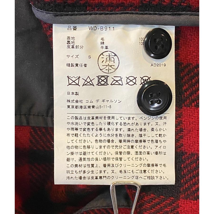 アイコムデギャルソンジュンヤワタナベマン レザー切替ウールチェック