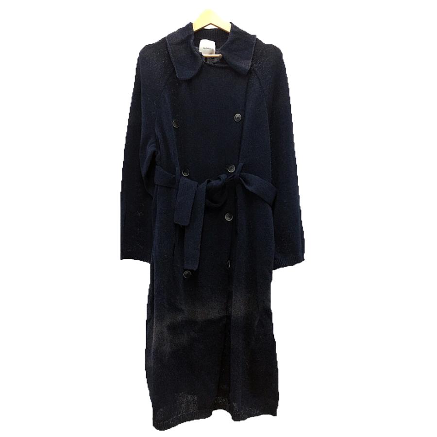 コウタグシケン コート Knitted Washi Trench Coat ダーク