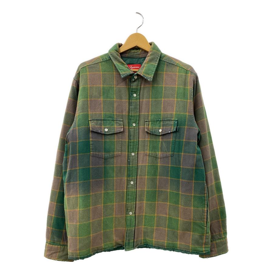 シュプリーム シャツジャケット チェック 中綿入り pile lined shirts  