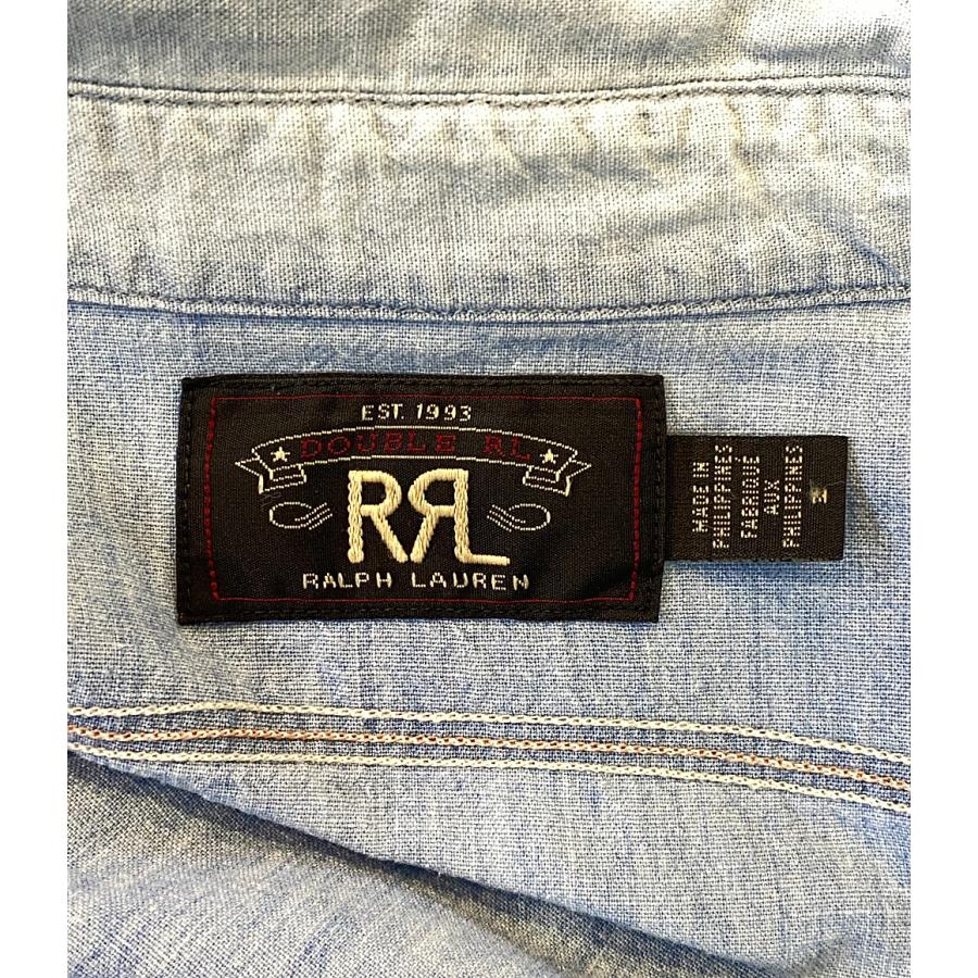 ダブルアールエル 長袖シャツ シャンブレーワークシャツ ペイント加工  