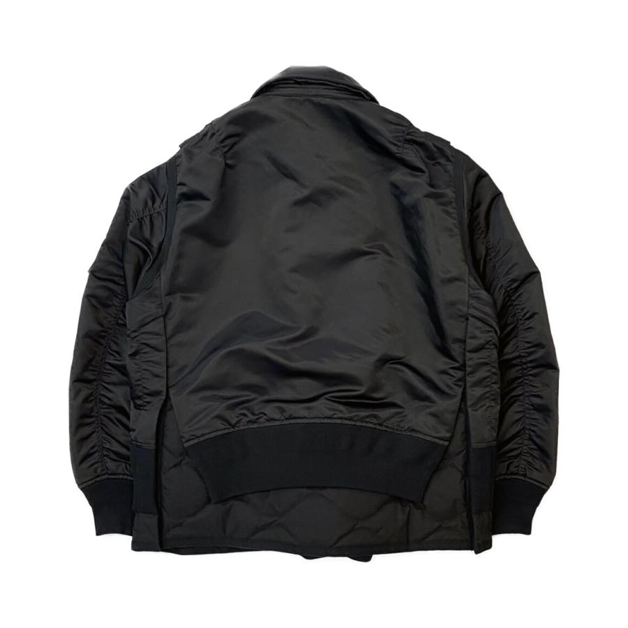 サカイ ブルゾン ジップアップ ブラック Nylon twill mix Blouson 22AW 