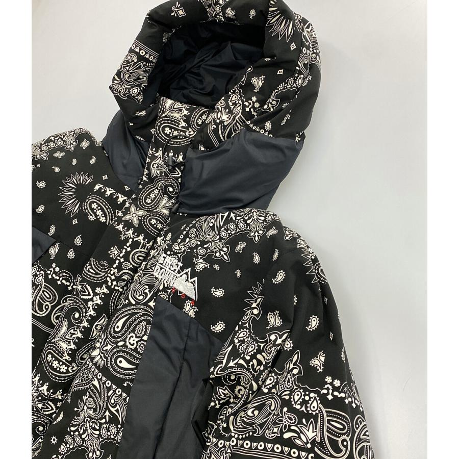 ファーストダウン ダウンジャケット バンダナ柄 ブランドロゴ刺繍 203