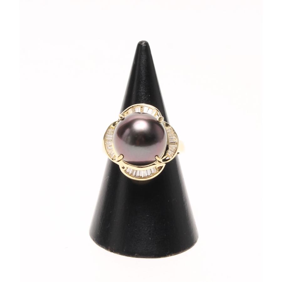 人気を誇る 美品 Size 17号 リング 黒蝶パール 13mm ダイヤ Size 0 50ct 美品 リング リング K18yg レディース ナカツエムラ 7570ebfd Date Edu Ro