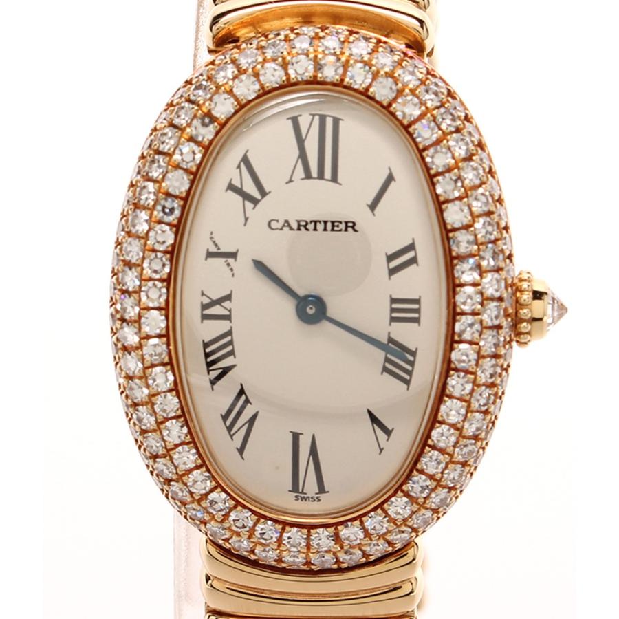 美品 カルティエ 腕時計 ベニュワール ベゼルダイヤ 1954 クォーツ K18 Cartier レディース 中古 :a107520014