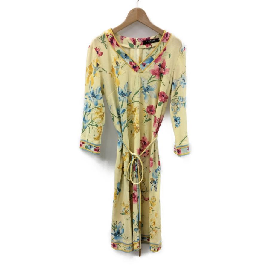 美品 レオナール 花柄 七分袖ワンピース レディース Size 40 M Leonard 中古 A Hugall Fashion ハグオール 通販 Yahoo ショッピング