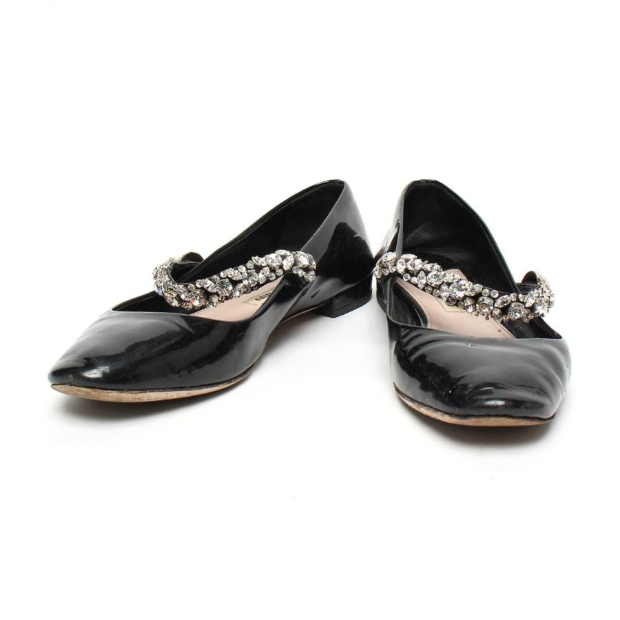 ミュウミュウ ビジュー装飾エナメルパンプス フラットシューズ レディース Size 37 M Miumiu 中古 A Hugall Fashion ハグオール 通販 Yahoo ショッピング