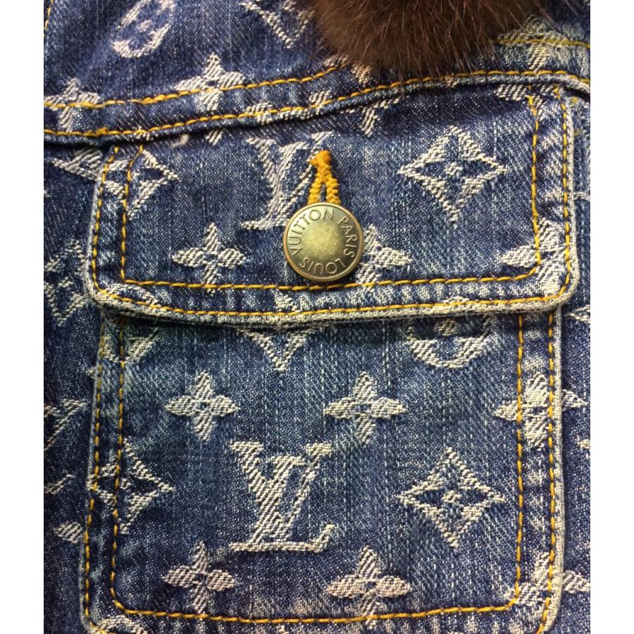 美品 ルイヴィトン ミンクファー付き モノグラム総柄デニムジャケット