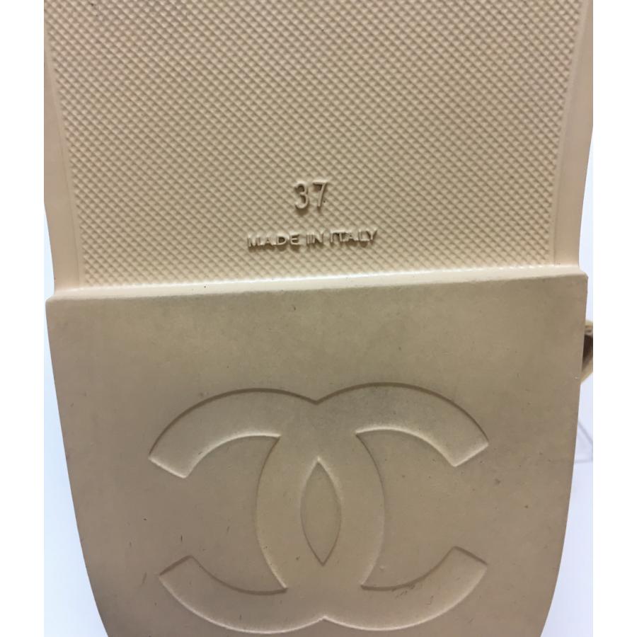 美品 シャネル GATE NO.5 ココマーク 総ロゴ フットベット サンダル