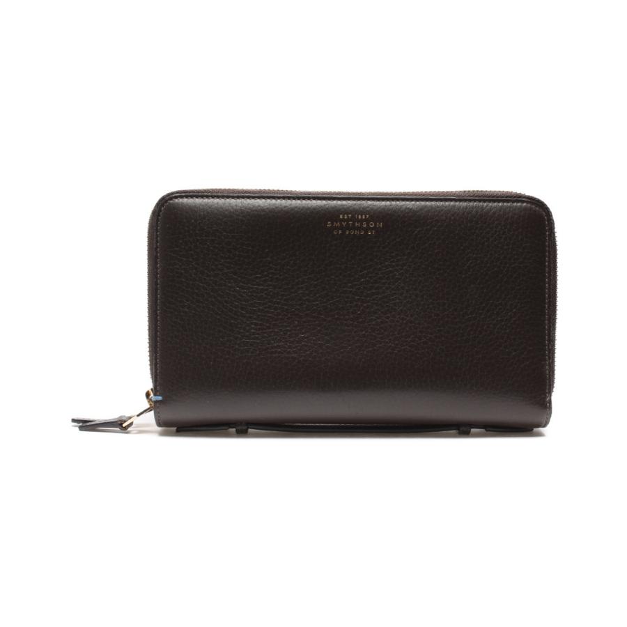 贈る結婚祝い 送料無料 中古 Smythson レディース トラベルウォレットケース スマイソン Sale 1015 財布