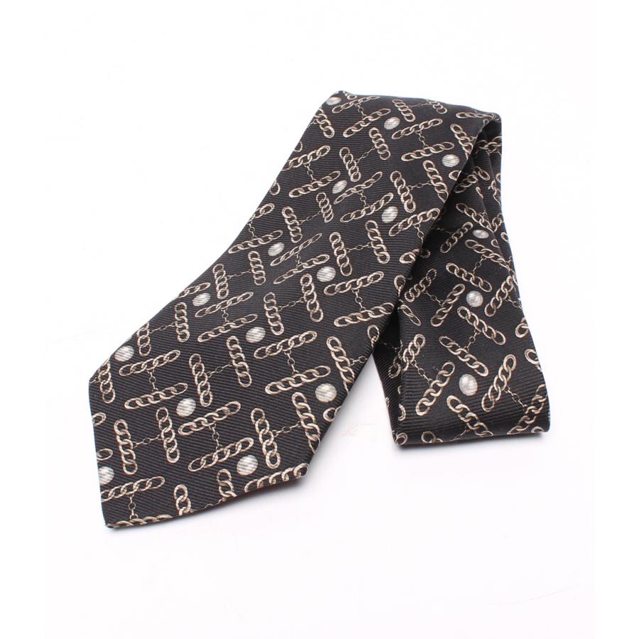 CHANEL シャネル ネクタイ チェーン柄 総柄 シルク メンズ 中古