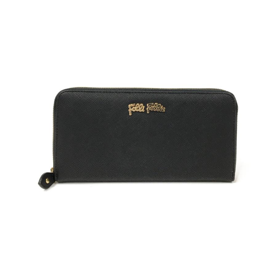 美品 フォリフォリ ラウンドファスナー長財布 レディース Folli Follie 