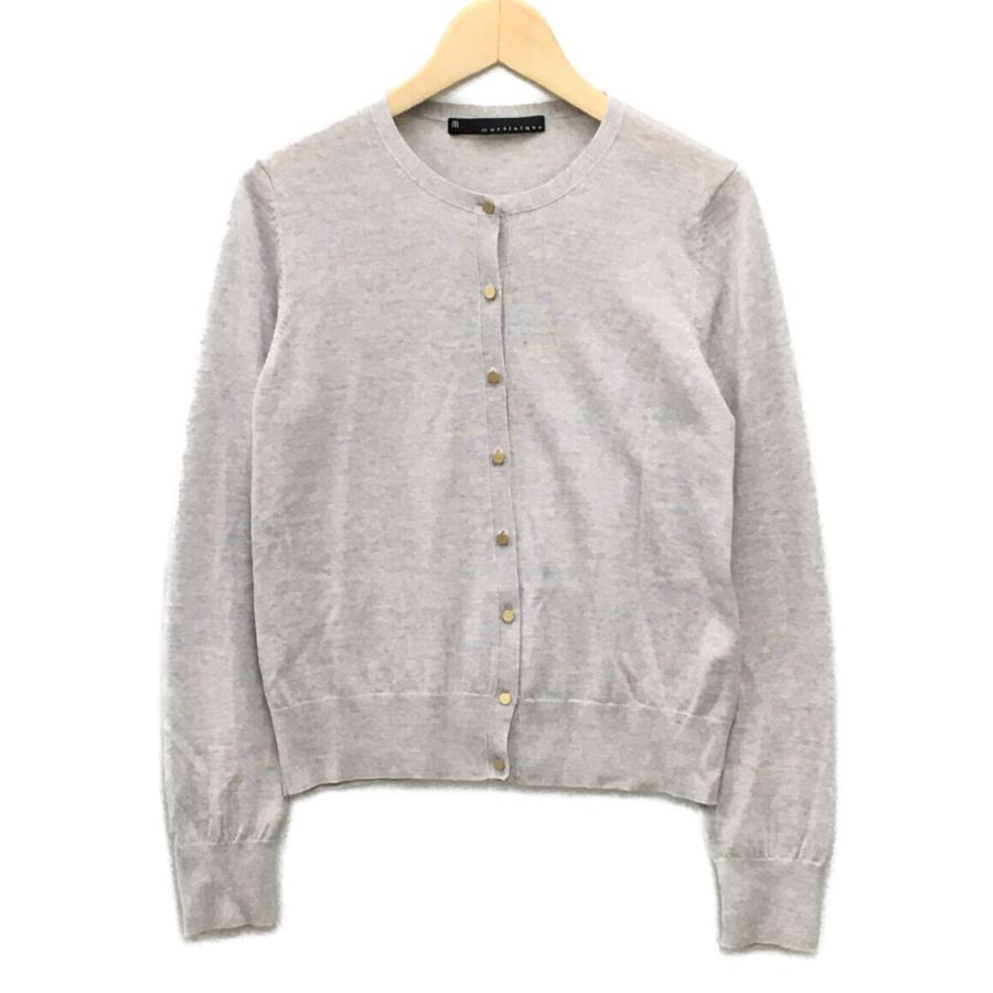 マルティニーク 薄手ニットカーディガン ライトグレー レディース (S