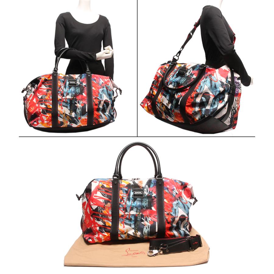 美品 クリスチャンルブタン 2WAYボストンバッグ ペイント レディース 