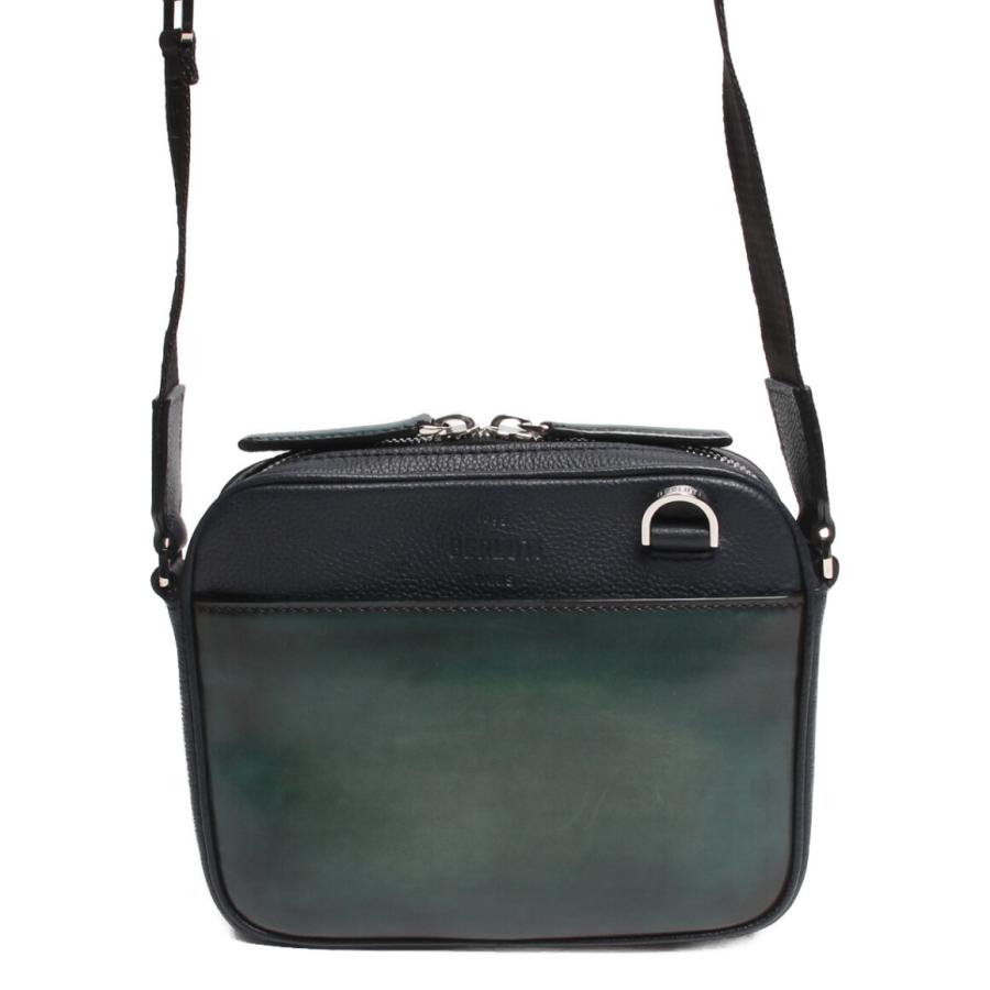 berluti(ベルルッティ) ショルダーバッグ - ネイビー×グリーン レザー