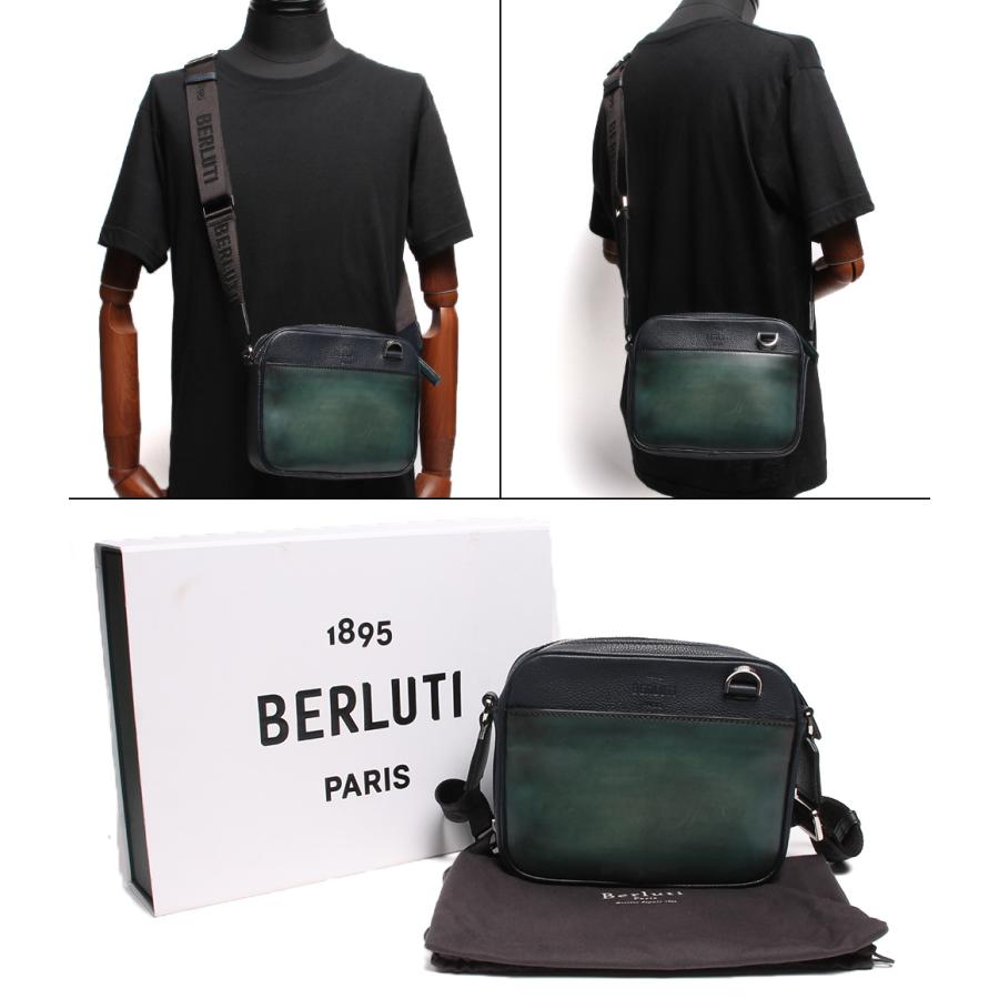 berluti(ベルルッティ) ショルダーバッグ - ネイビー×グリーン レザー