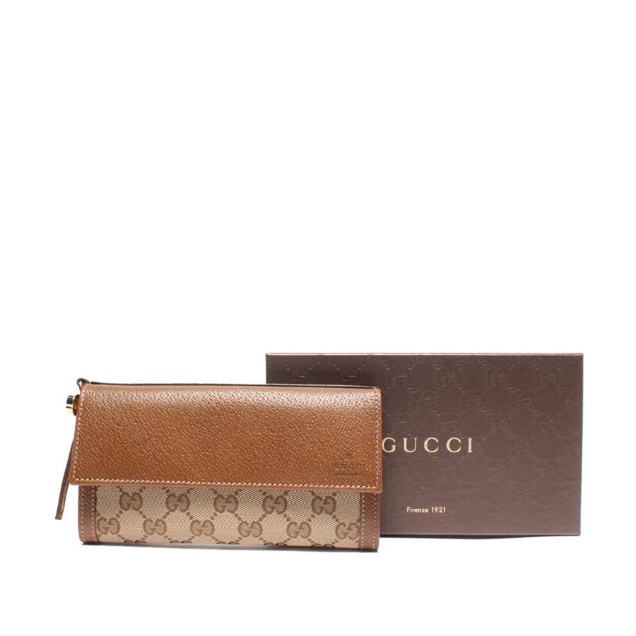美品 グッチ 長財布 323496 GGキャンバス GGプラス レディース GUCCI 