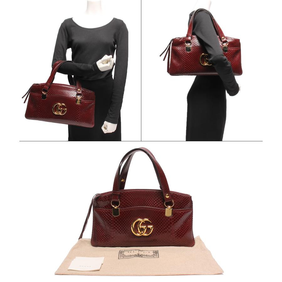 グッチ 2wayレザーハンドバッグ ボルドー系 アリー 550130 001998 GG  