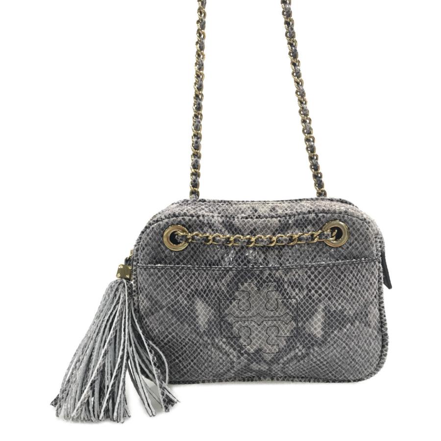 トリーバーチ チェーンショルダーバッグ 肩掛け 斜め掛け パイソン柄  