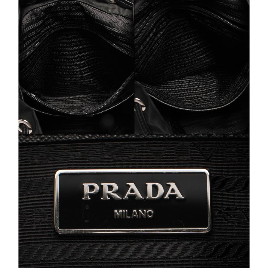 プラダ リュック バックパック スタッズ ブラック×レッド 1BZ032 2BYB レディース PRADA 中古