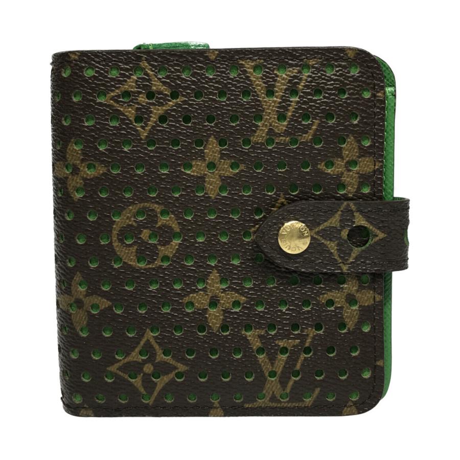 ルイヴィトン 二つ折り財布 パンチング コンパクトジップ M95218  