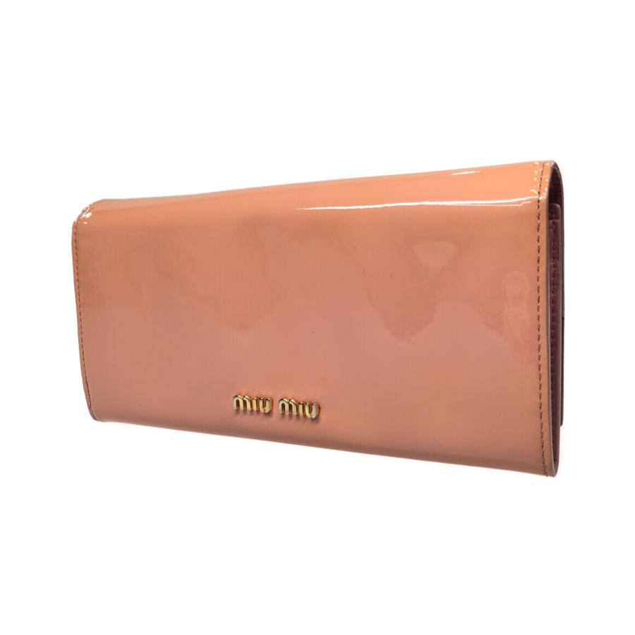 ミュウミュウ 長財布 エナメル リボンモチーフ レディース MiuMiu 中古 