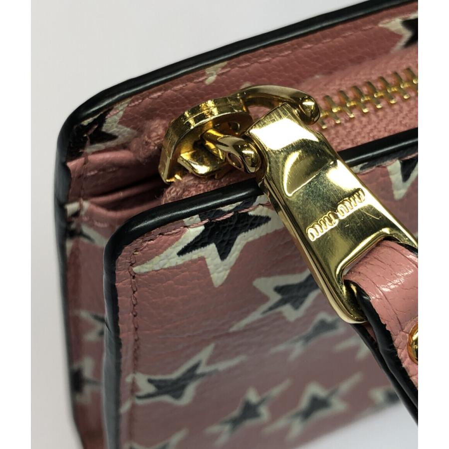MIU MIU 星柄 二つ折り財布 ミュウミュウ L字ファスナー長財布 スター 星柄 レディース MiuMiu