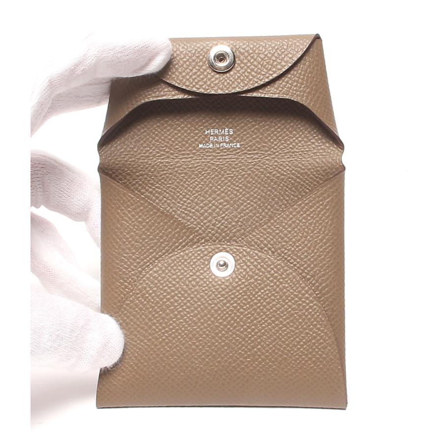 美品 エルメス コインケース Z刻印 エトゥープ バスティア レディース  