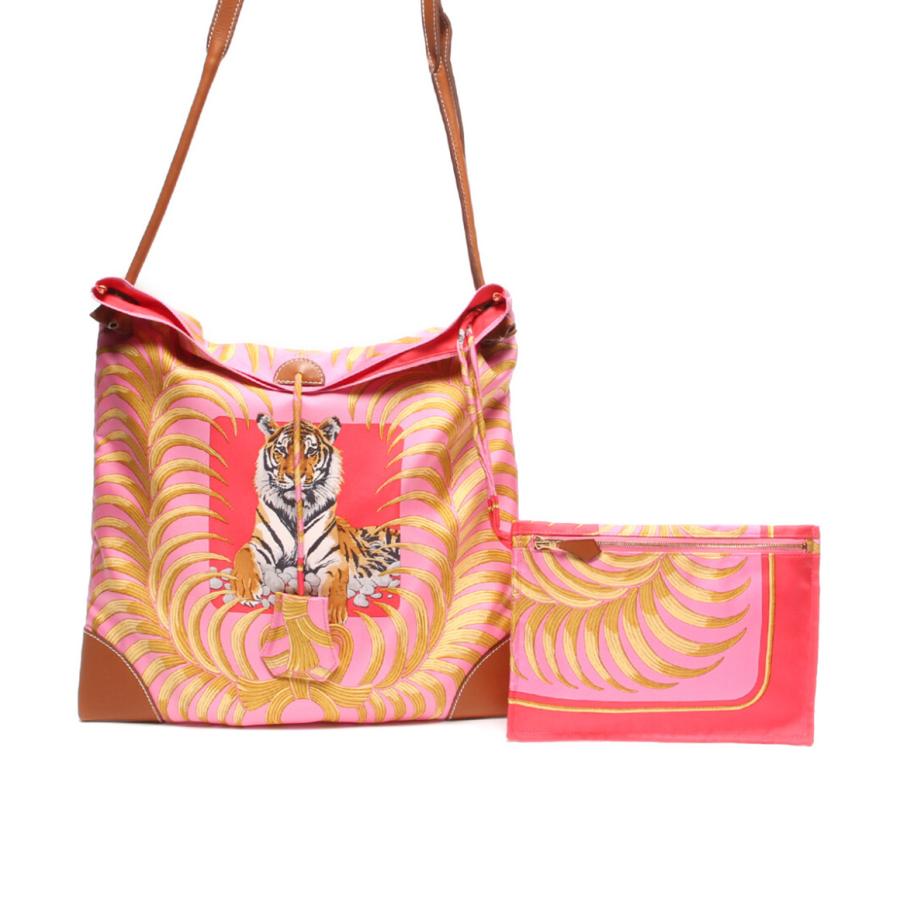 エルメス ショルダーバッグ □N刻印 シルバー金具 ポーチ付き シルキー  