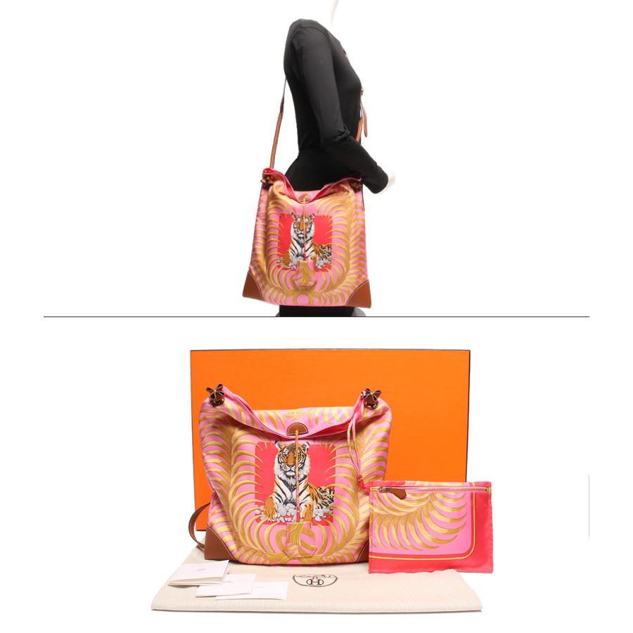 エルメス ショルダーバッグ □N刻印 シルバー金具 ポーチ付き シルキー  